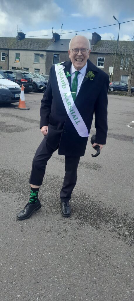 Grand Marshal Ken Brookes leads the way on Patrick's Day 1